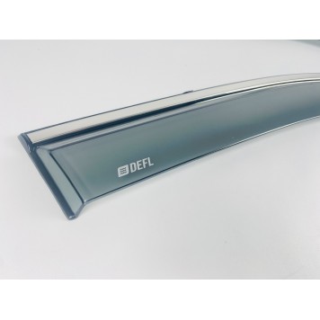 Дефлекторы окон Hyundai Tucson I 2004-2014 с нерж. хром полоской-2